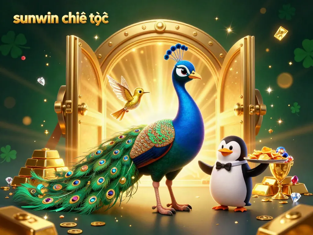 Experience the luxury of sunwin chính thức with a vibrant digital casino scene filled with games and treasures.