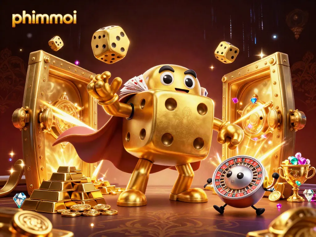 Experience thrilling gameplay with phimmoi featuring golden dice and lavish casino elements.